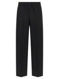 Black Virgin Wool Casual Pants