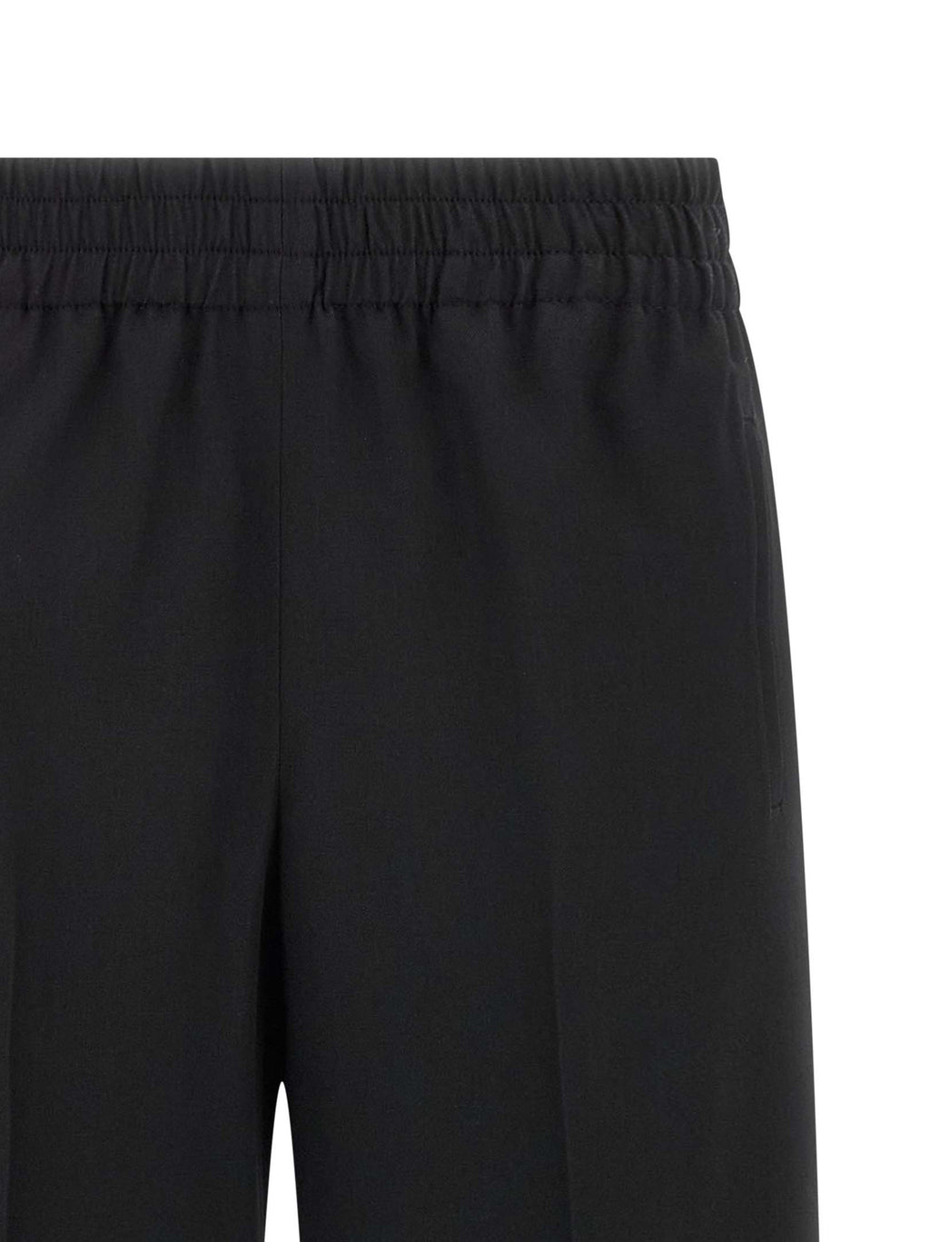 Black Virgin Wool Casual Pants