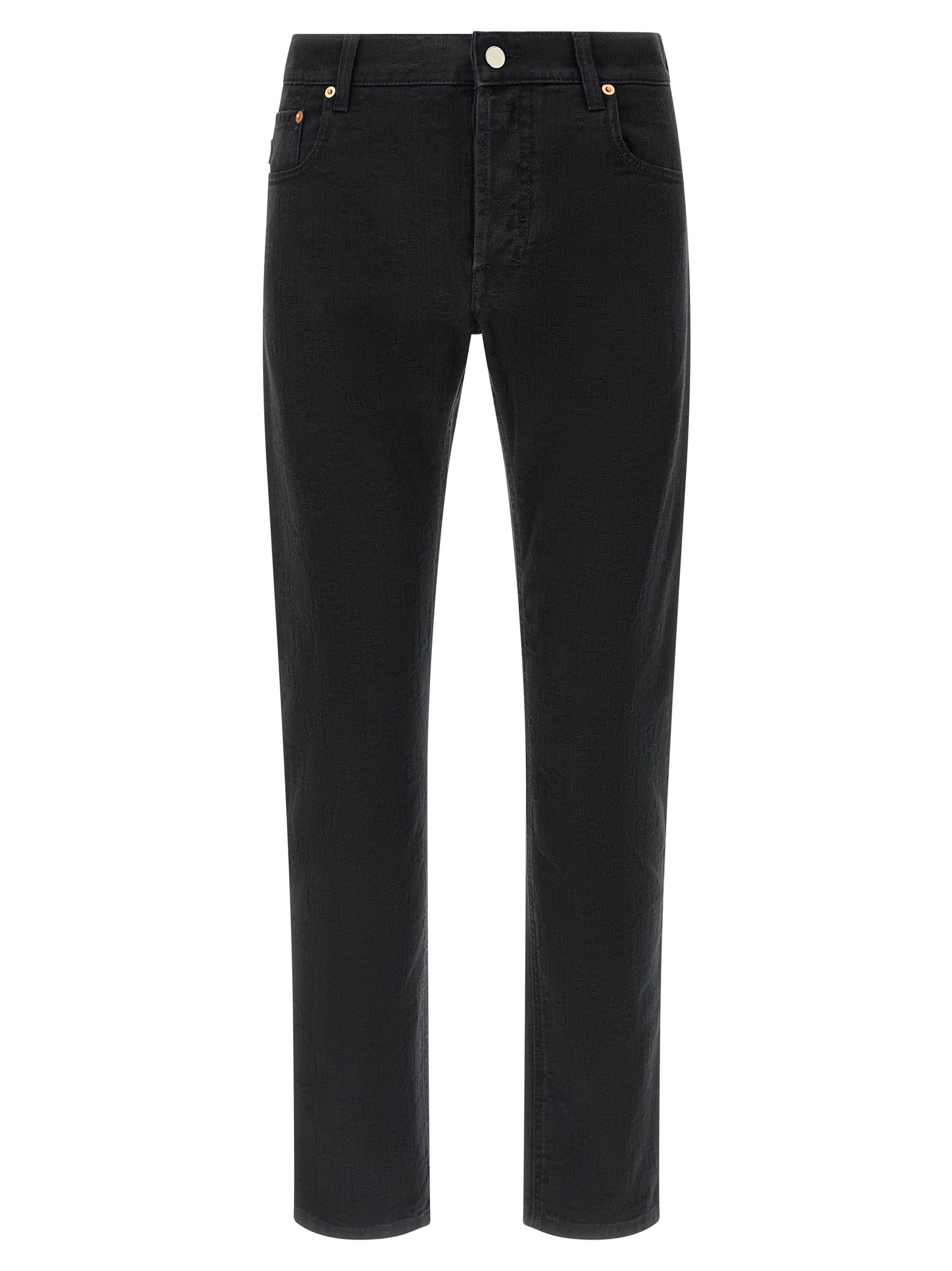 Gucci Black Cotton Straight-Leg Jeans