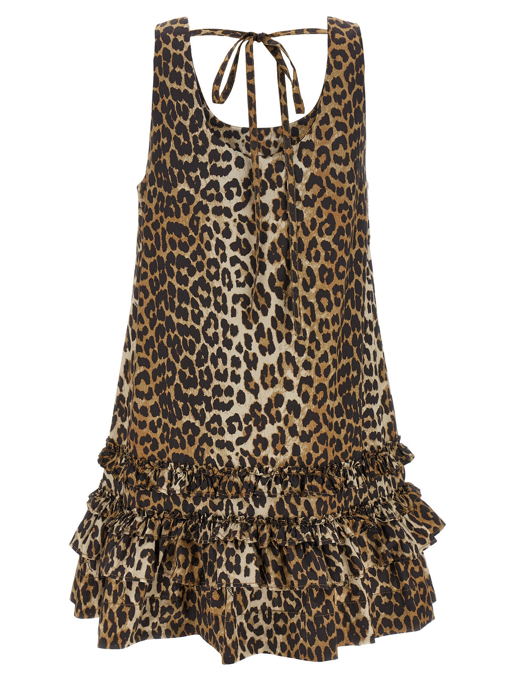 Ganni Brown Organic Cotton Short Dress
