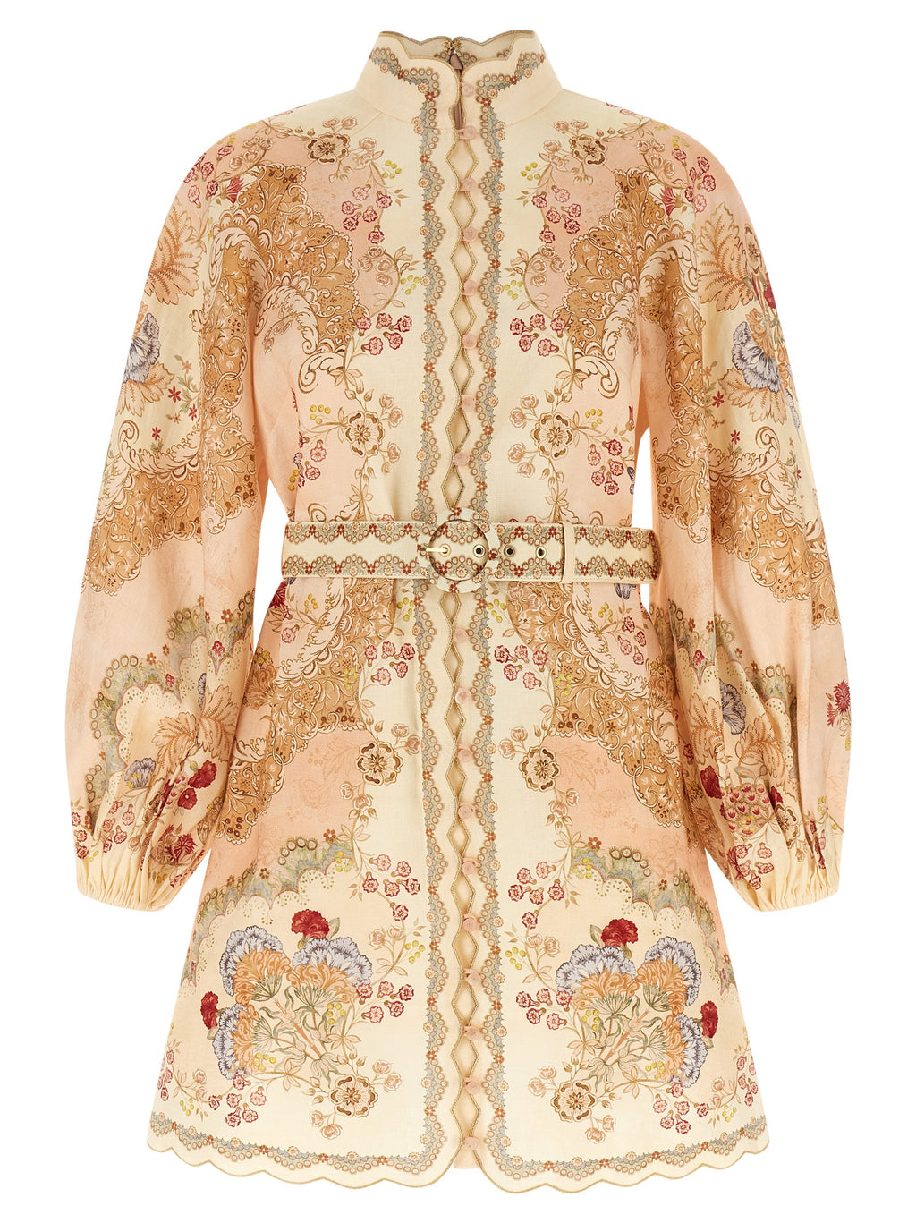 Zimmermann Multicolor Linen Short Dress