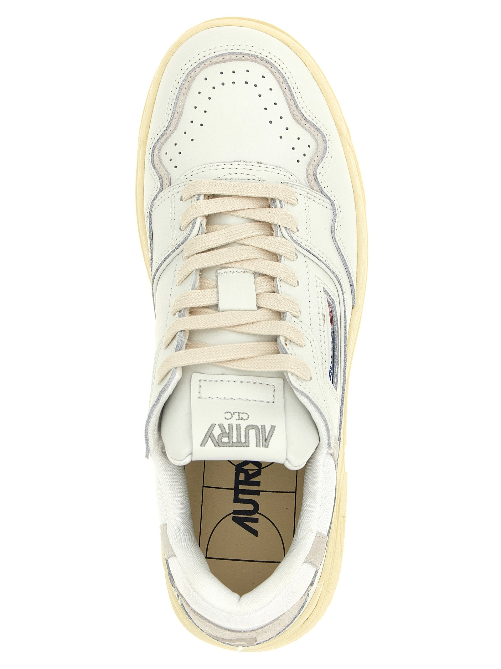 Autry White Cowhide Low Top Sneakers