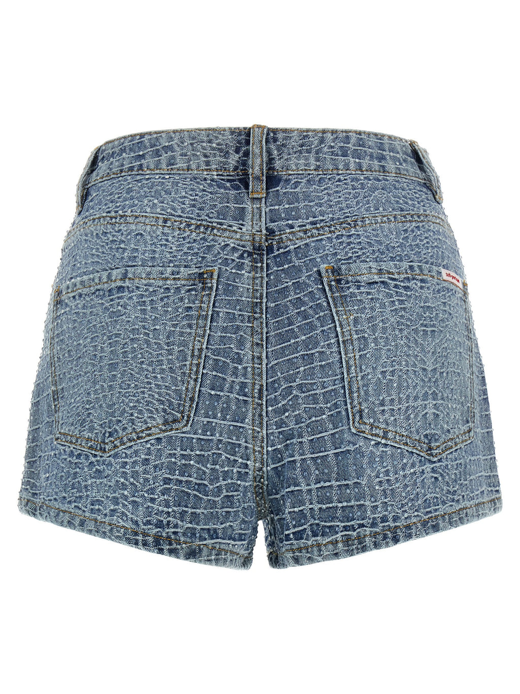 Self-Portrait Blue Cotton Bermuda Shorts