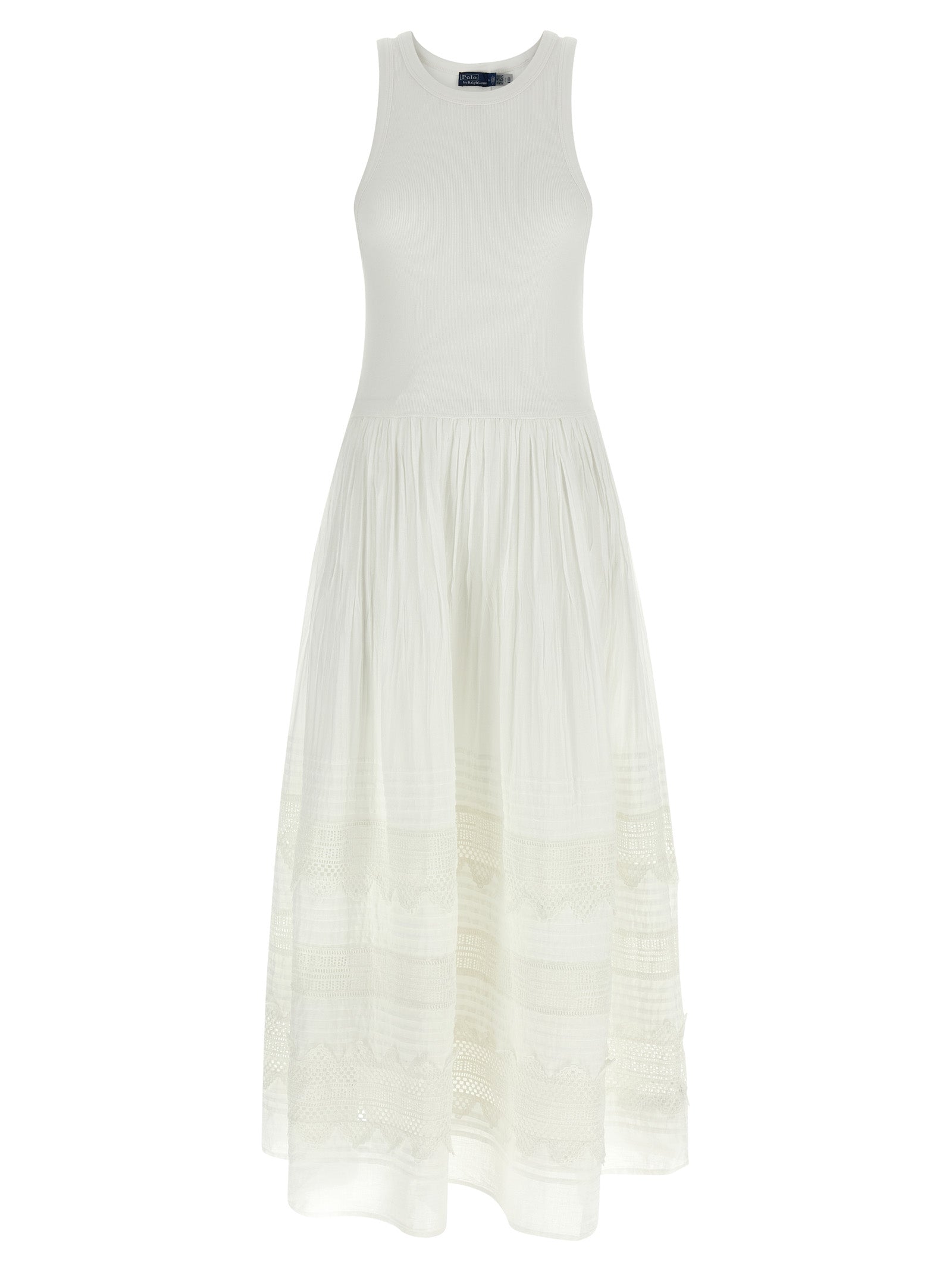 Polo Ralph Lauren White Cotton Midi Dress