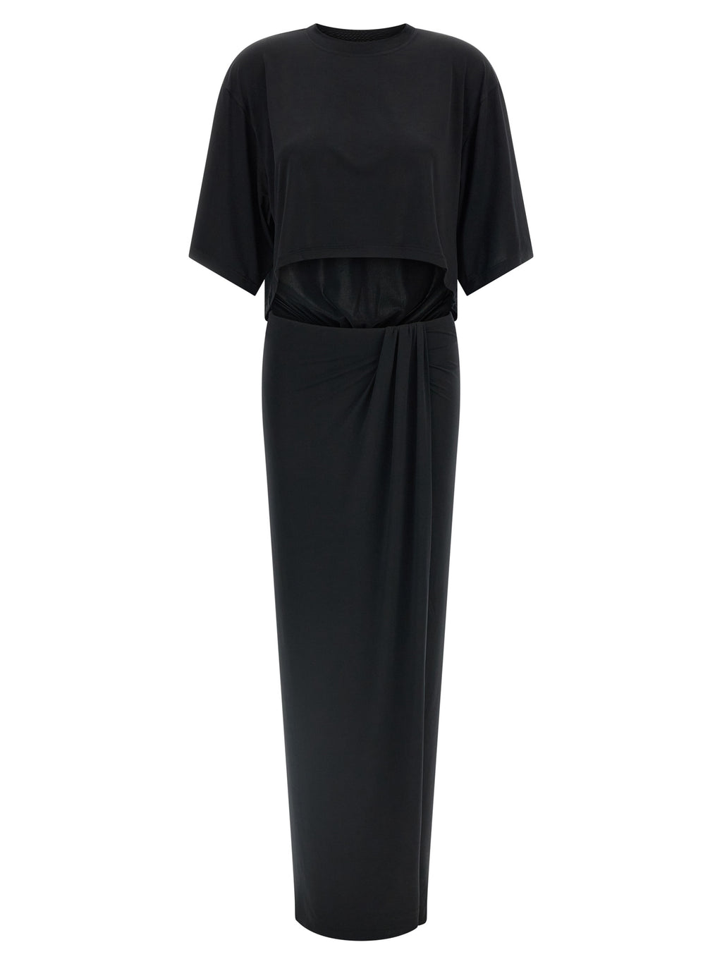 The Andamane Black Polyester Long Dress