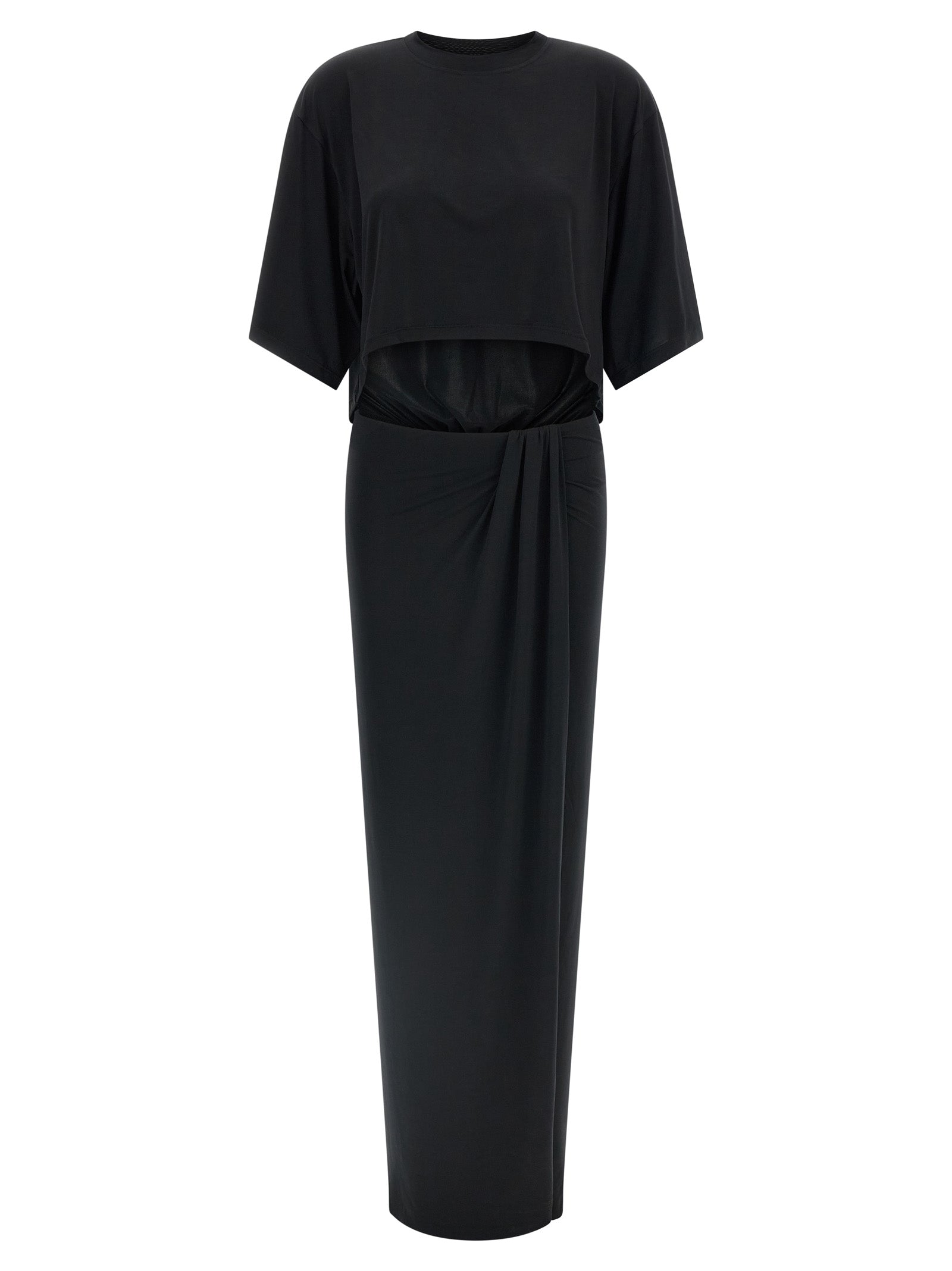 The Andamane Black Polyester Long Dress