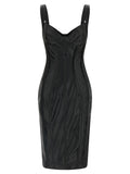 Elisabetta Franchi Black Viscose Midi Dress