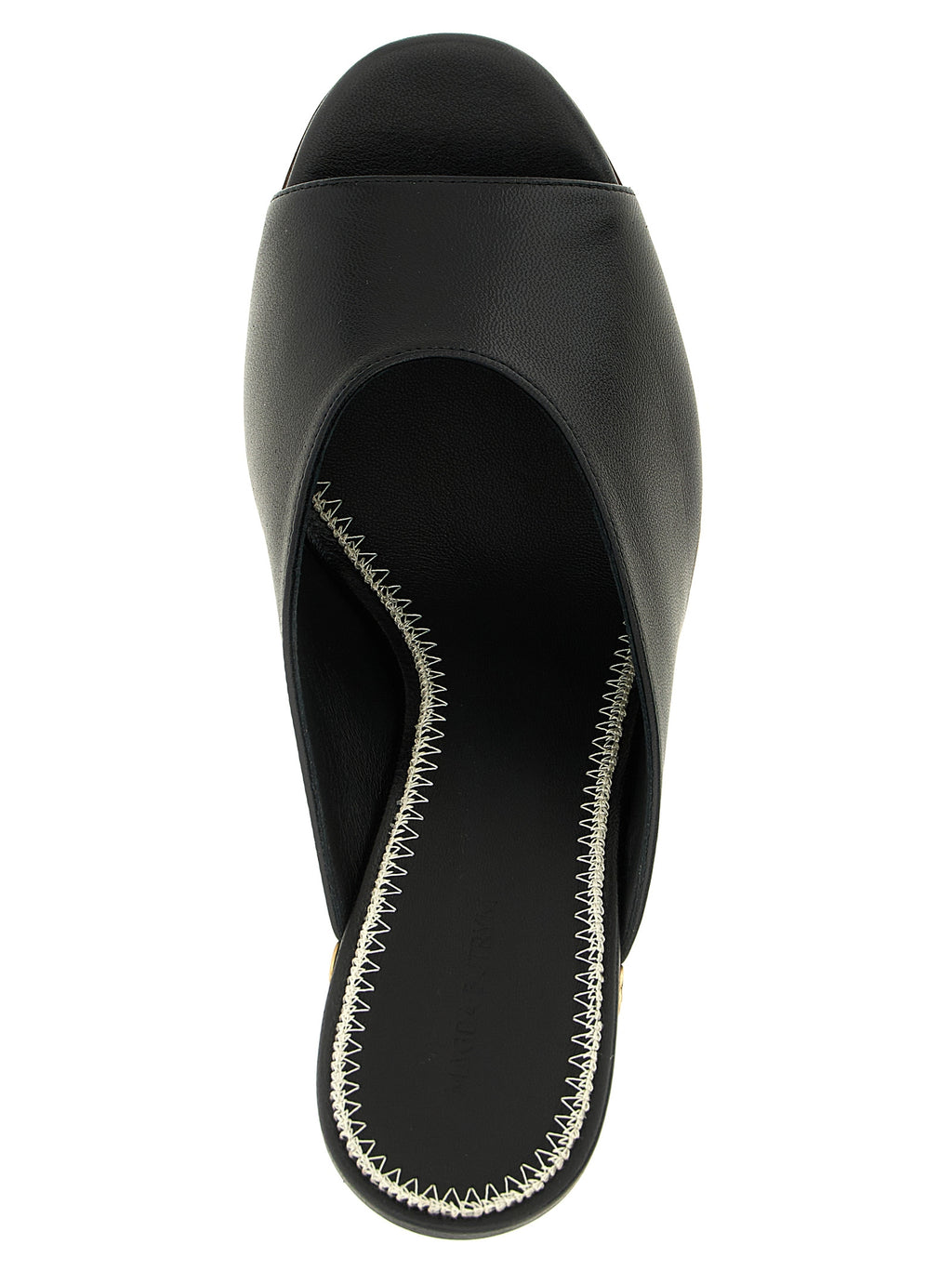 Magda Butrym Black Calfskin Wedge Sandals