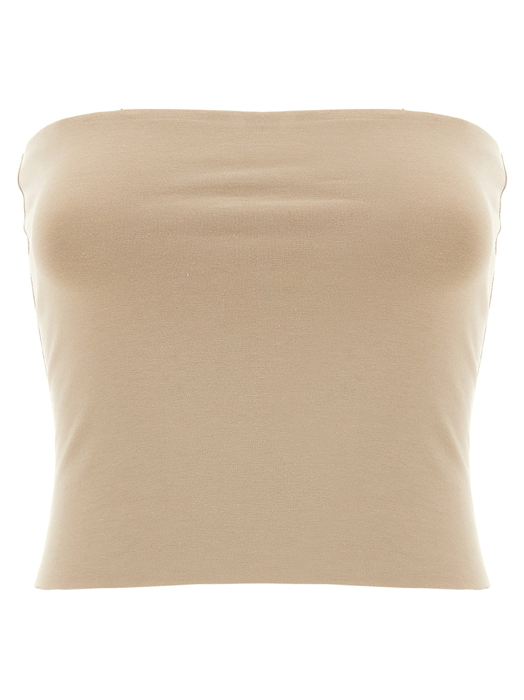 Brunello Cucinelli Beige Cotton Sleeveles T-Shirt