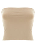 Brunello Cucinelli Beige Cotton Sleeveles T-Shirt