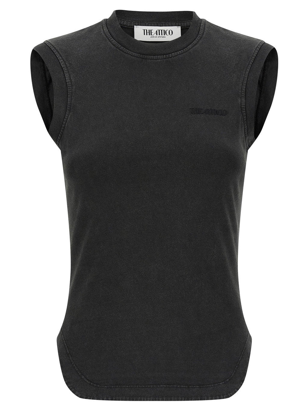 The Attico Black Cotton Sleeveles T-Shirt