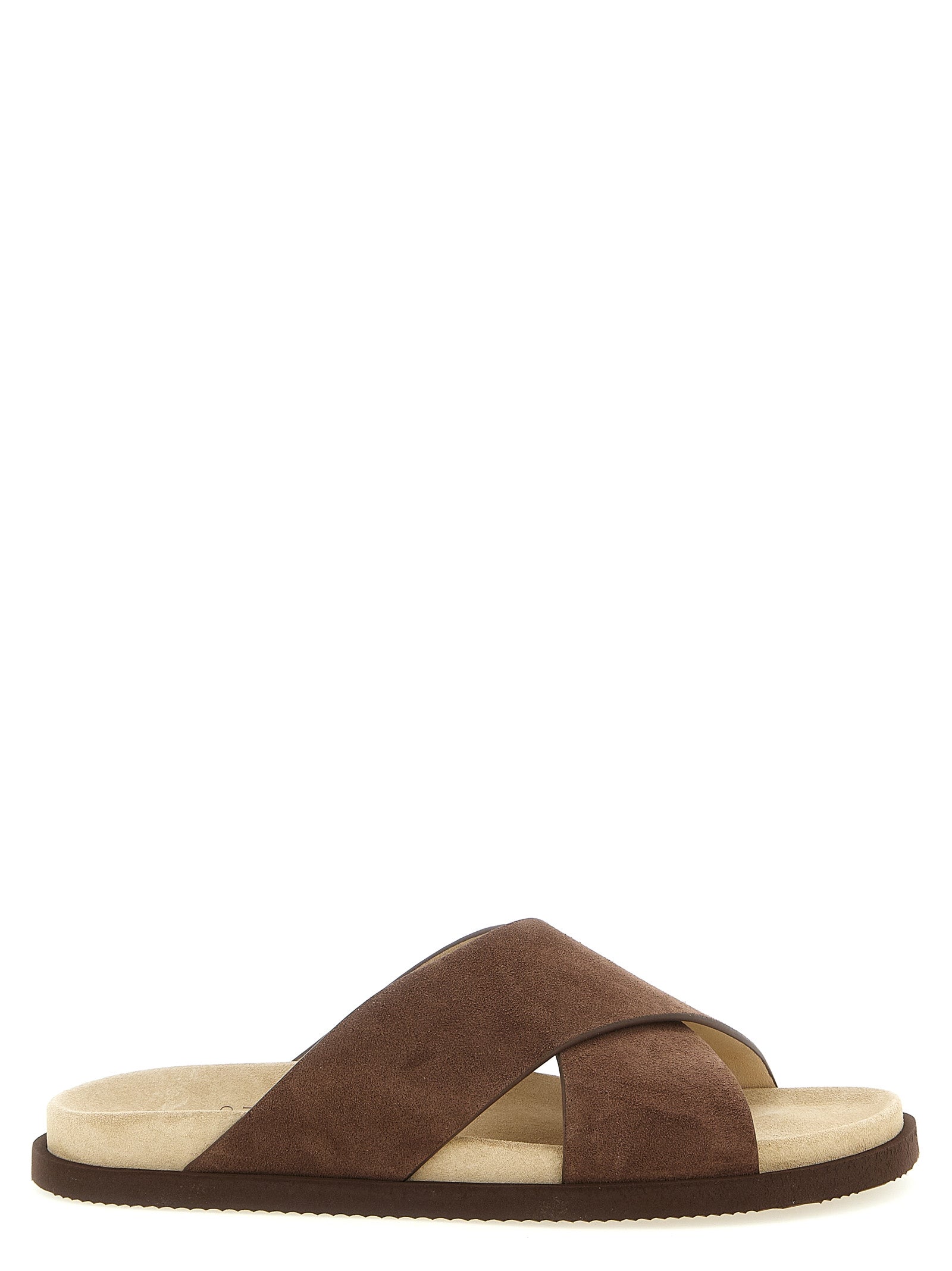 Brunello Cucinelli Brown Calfskin Slides