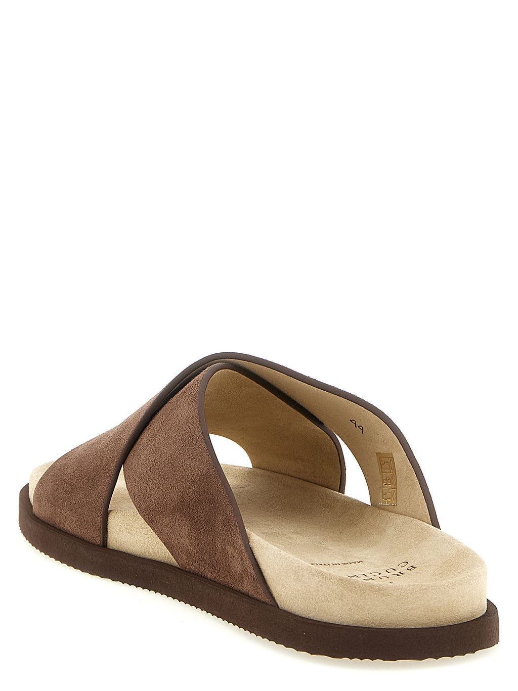 Brunello Cucinelli Brown Calfskin Slides