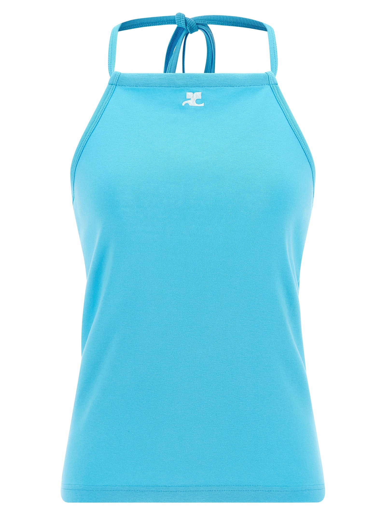 Courrèges Blue Cotton Tank Tops