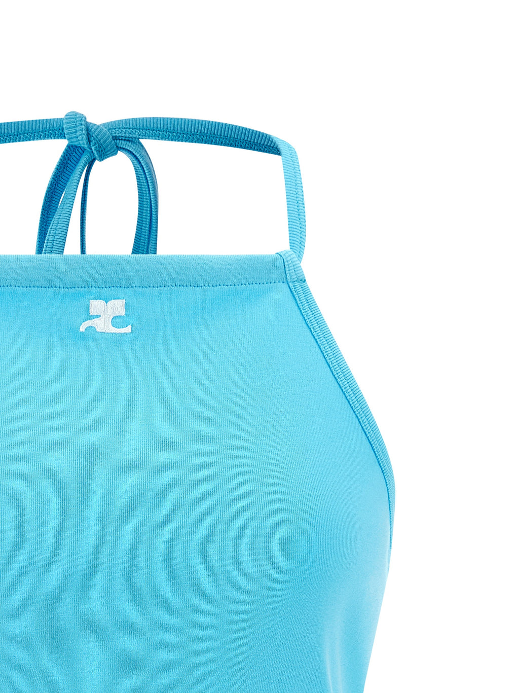 Courrèges Blue Cotton Tank Tops