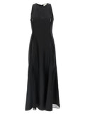 Loulou De Saison Black Silk Midi Dress