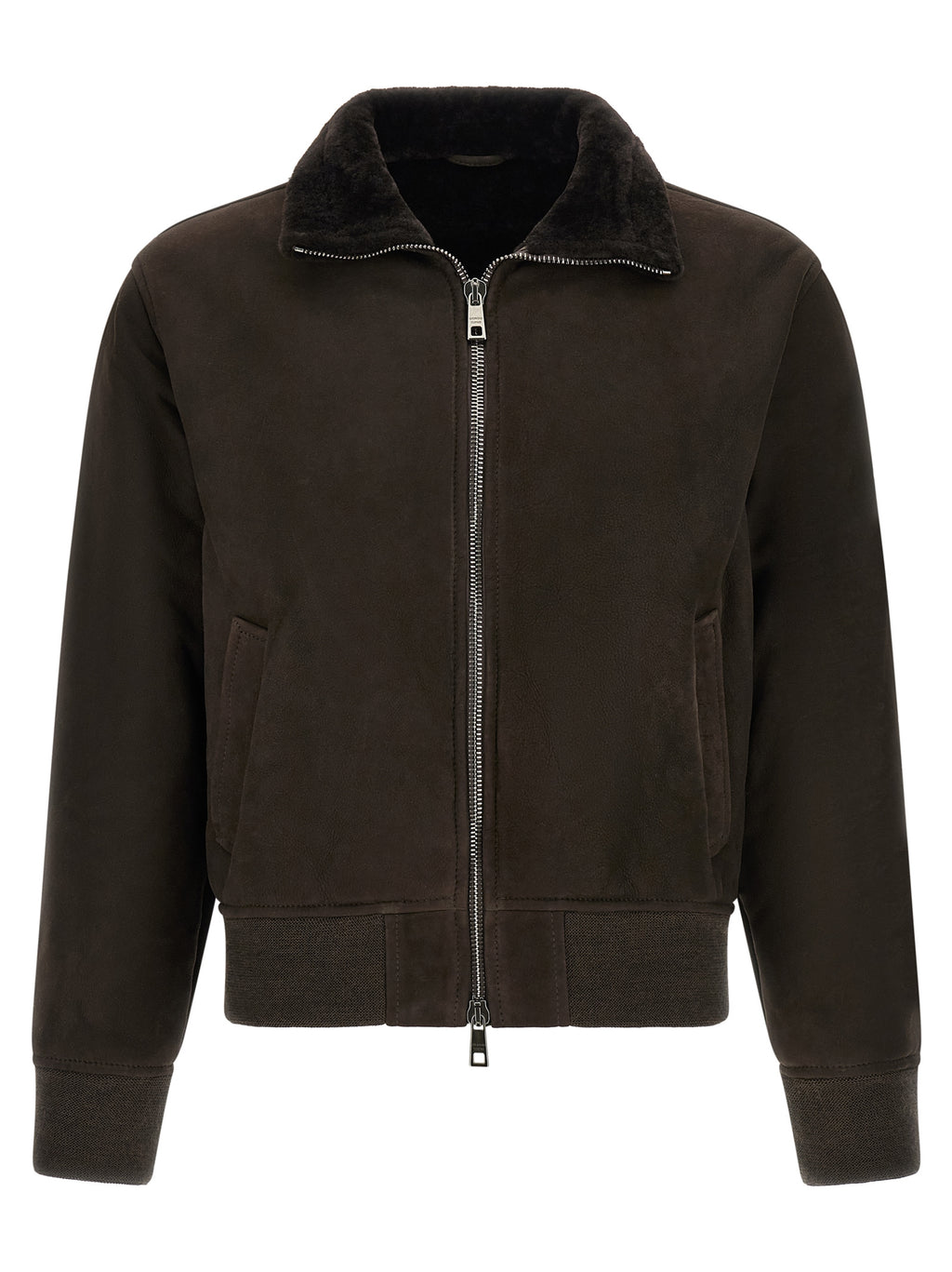 GIORGIO BRATO Brown Lamb Leather Leather Jacket