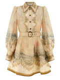 Zimmermann Beige Linen Short Dress