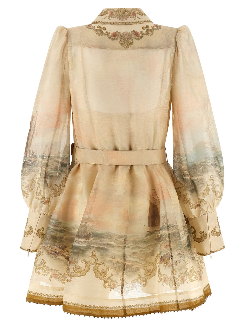 Zimmermann Beige Linen Short Dress