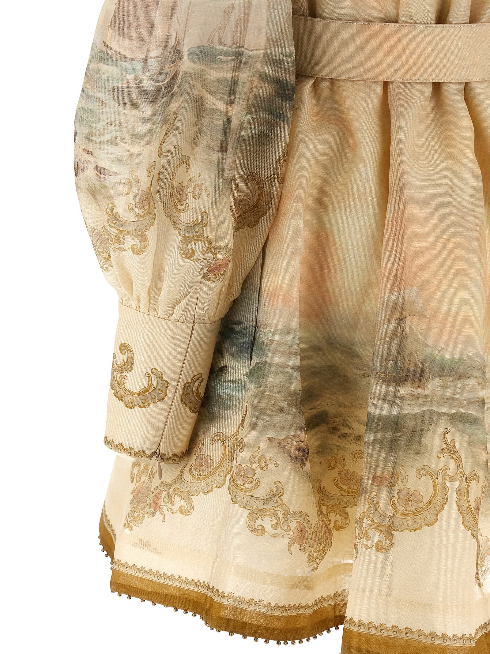 Zimmermann Beige Linen Short Dress