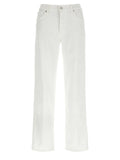 7 For All Mankind White Cotton Straight-Leg Jeans