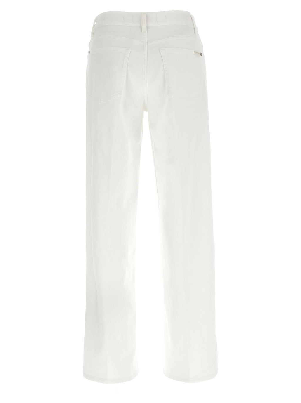7 For All Mankind White Cotton Straight-Leg Jeans