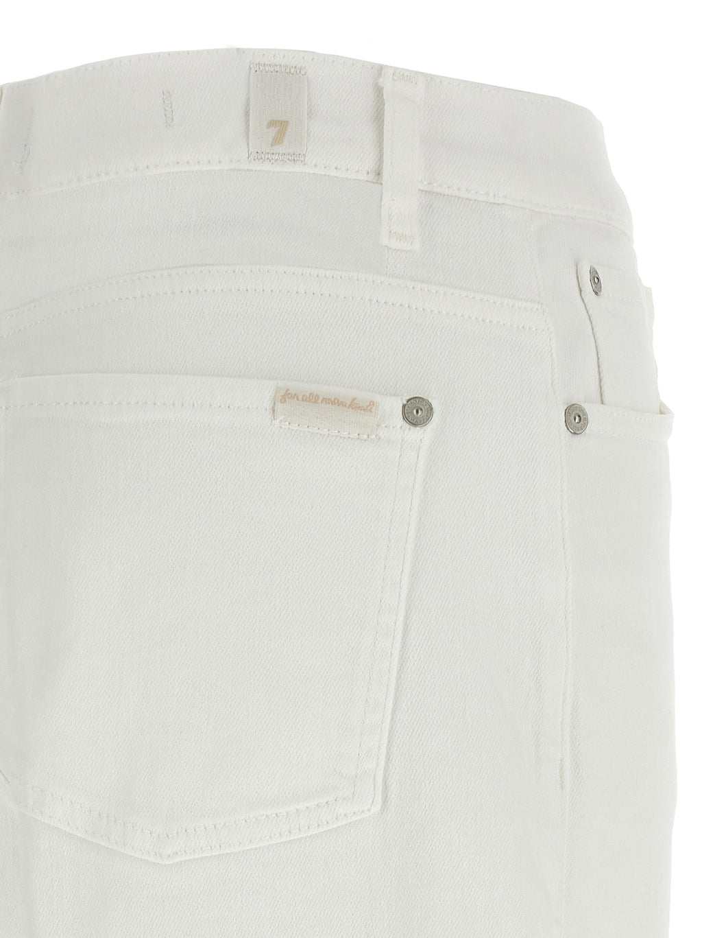 7 For All Mankind White Cotton Straight-Leg Jeans