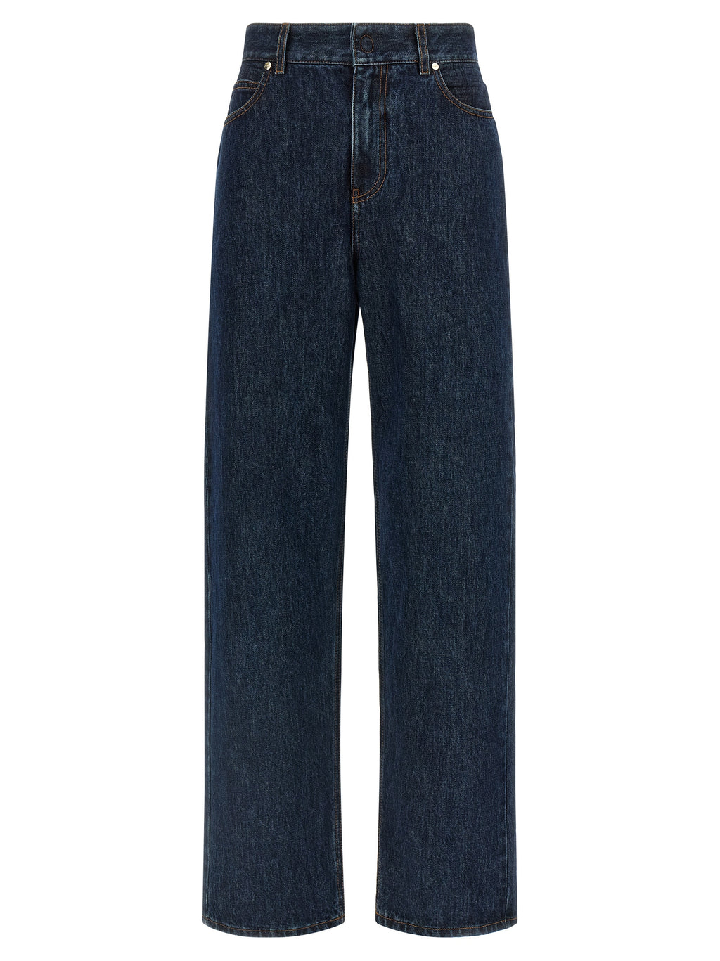 Fendi Blue Cotton Straight-Leg Jeans