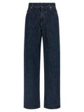 Fendi Blue Cotton Straight-Leg Jeans