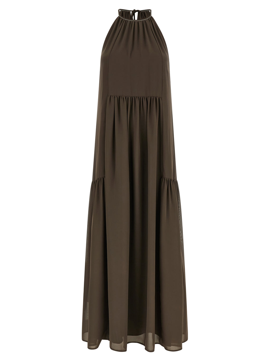Peserico Brown Polyester Long Dress