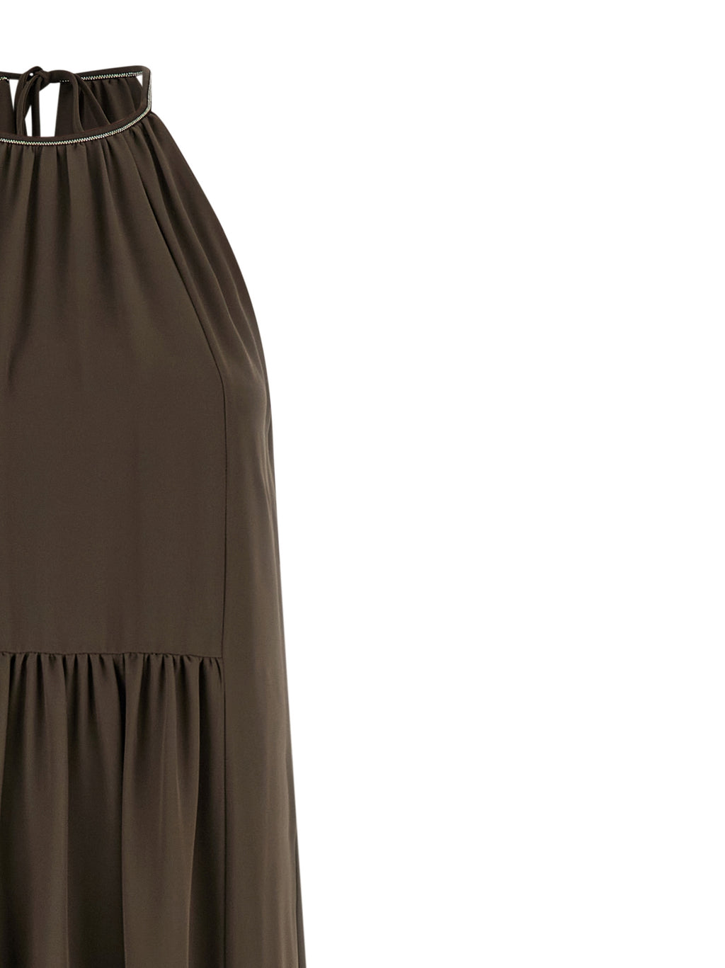 Peserico Brown Polyester Long Dress