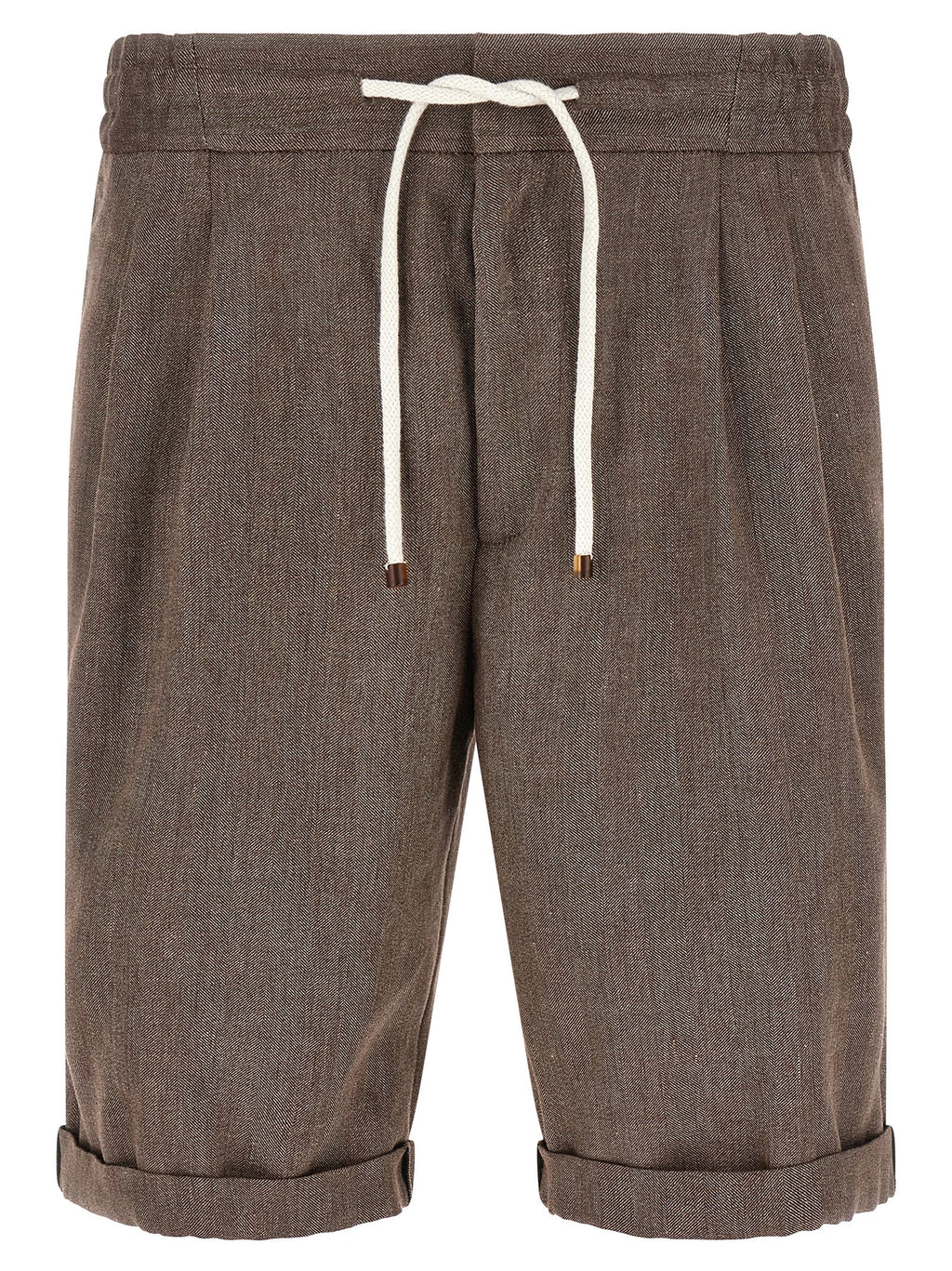 Brunello Cucinelli Brown Linen Bermuda Shorts