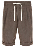 Brunello Cucinelli Brown Linen Bermuda Shorts