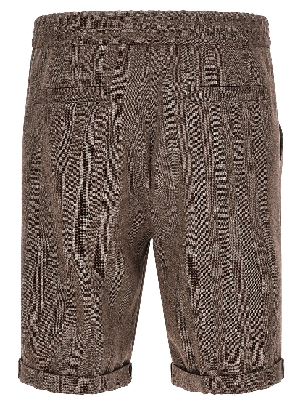 Brunello Cucinelli Brown Linen Bermuda Shorts