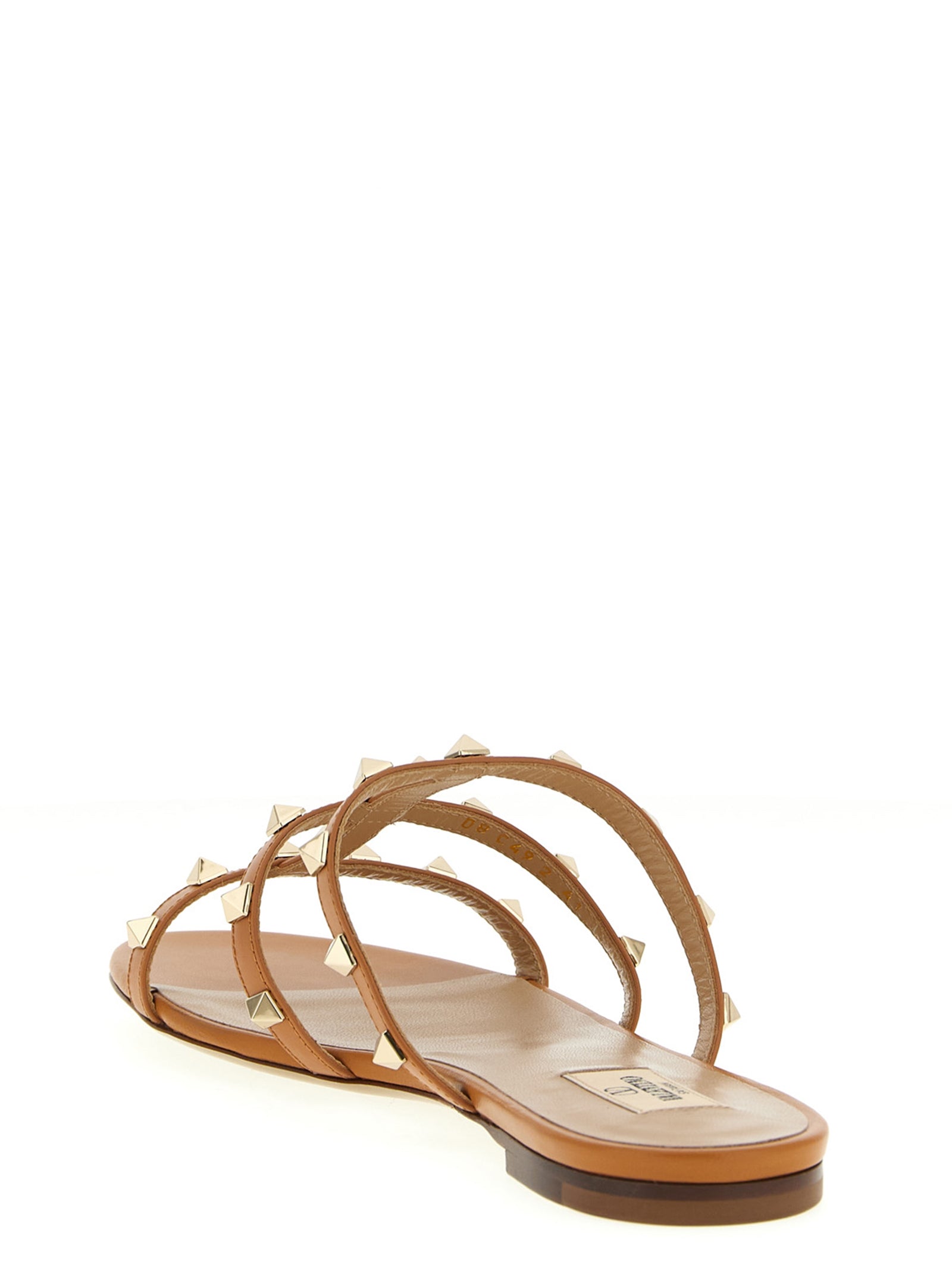 Valentino Garavani Beige Calfskin Flat Sandals