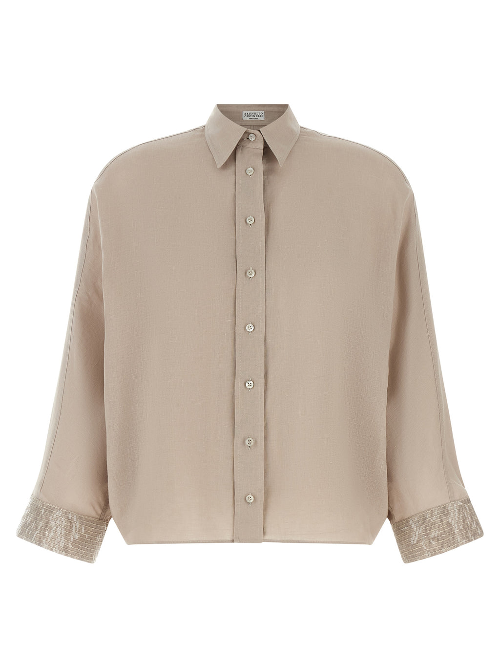Brunello Cucinelli Beige Linen Blouse
