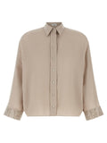 Brunello Cucinelli Beige Linen Blouse