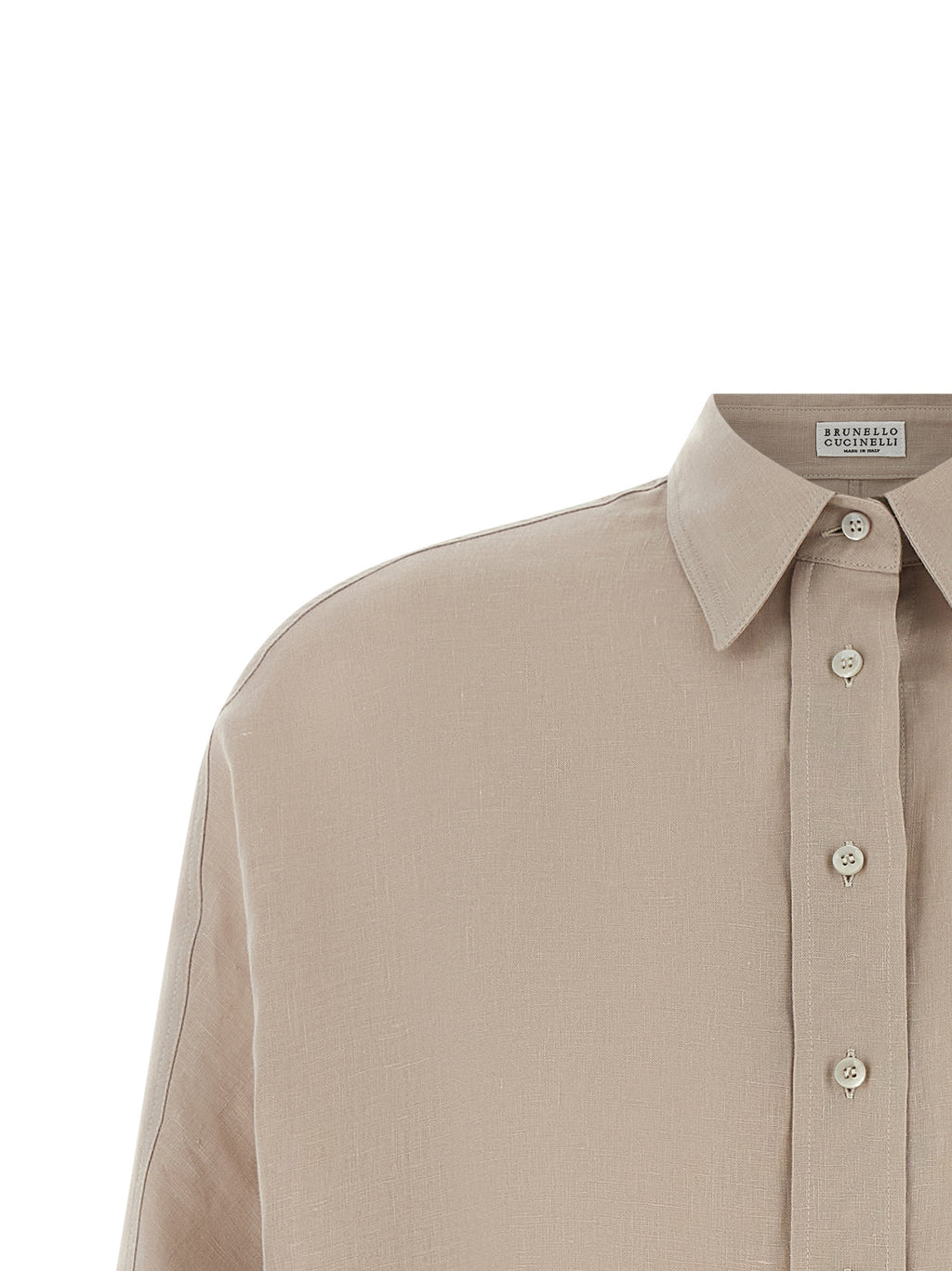 Brunello Cucinelli Beige Linen Blouse
