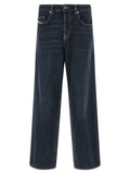 Diesel Blue Cotton Relaxed Fit Jeans