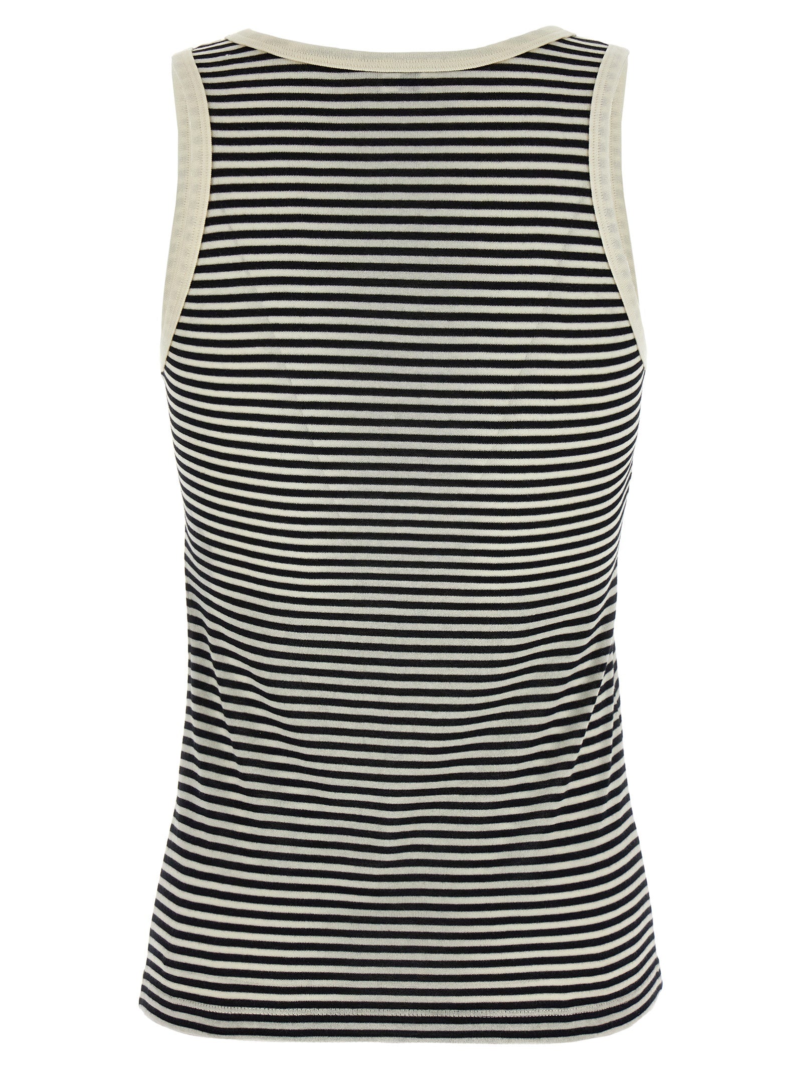 Saint Laurent Bicolor Cotton Tank Tops