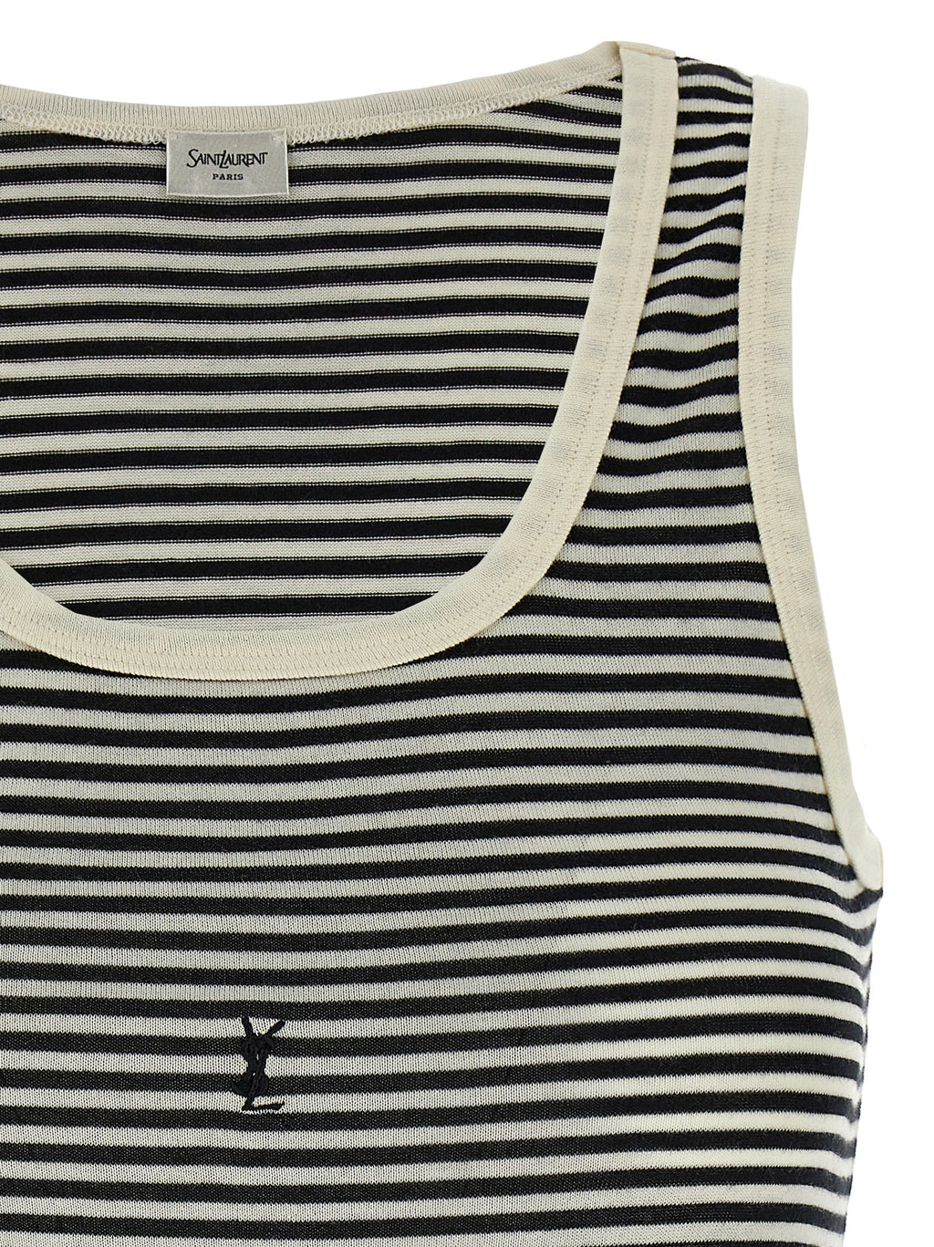 Saint Laurent Bicolor Cotton Tank Tops