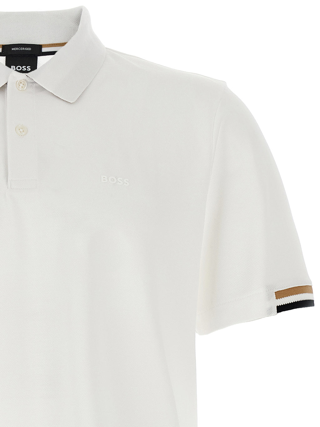 Hugo Boss White Cotton Polo Shirt