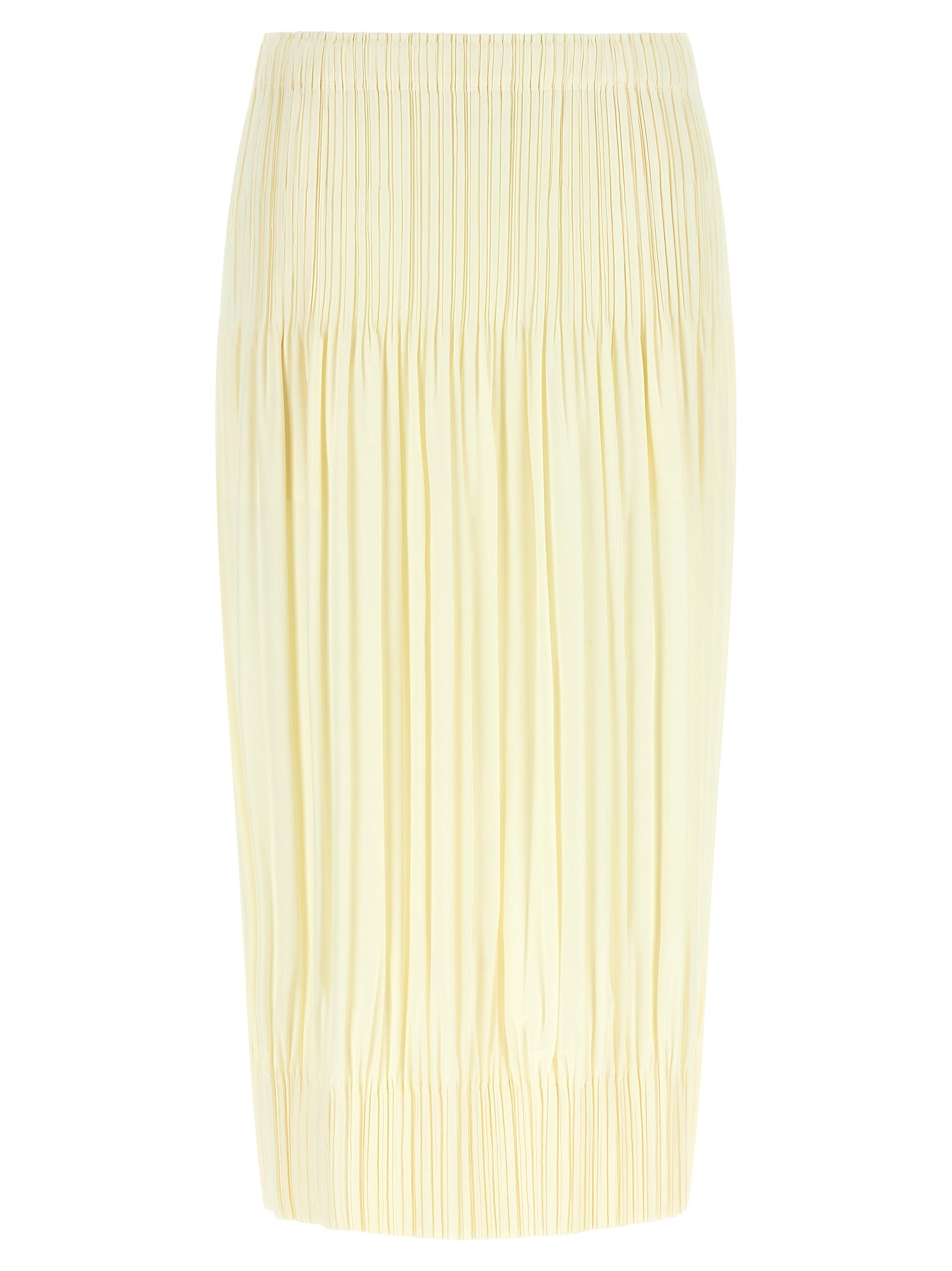 PLEATS PLEASE ISSEY MIYAKE Bicolor Polyester Midi Skirt