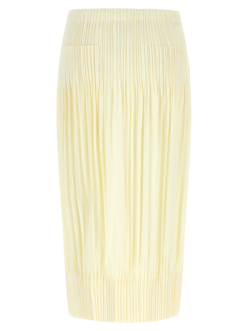 PLEATS PLEASE ISSEY MIYAKE Bicolor Polyester Midi Skirt