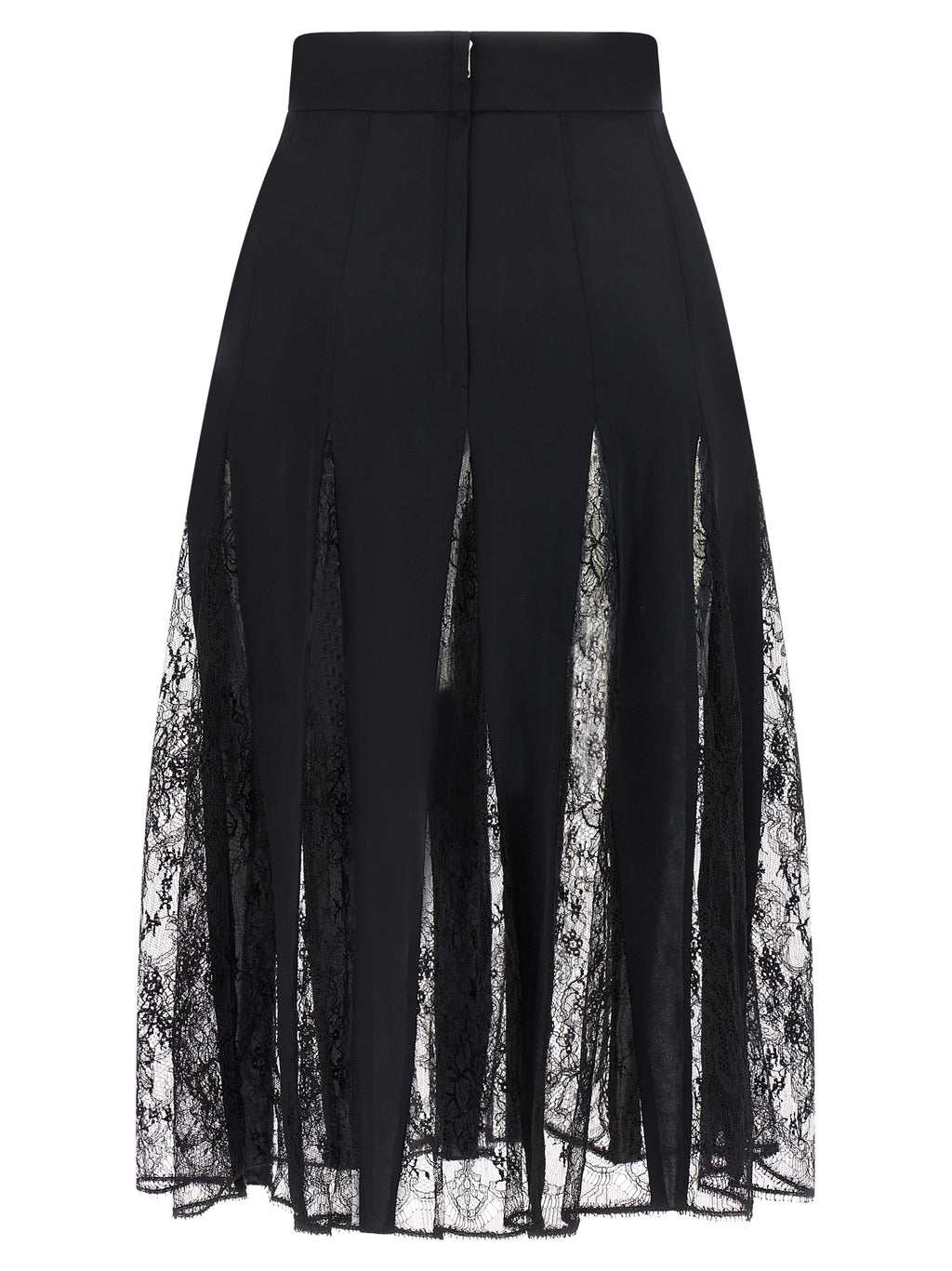 Dolce & Gabbana Black Silk Midi Skirt