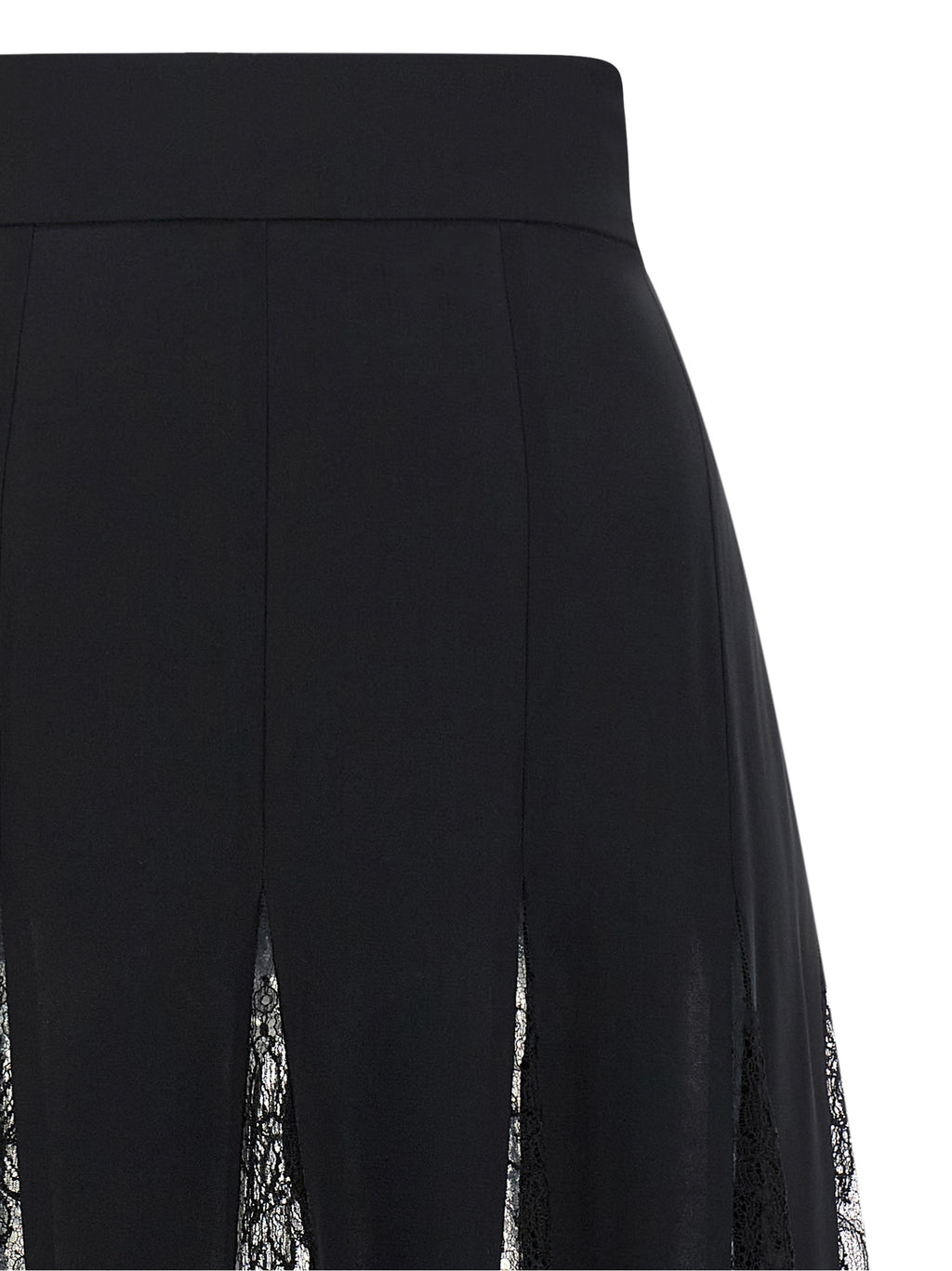 Dolce & Gabbana Black Silk Midi Skirt