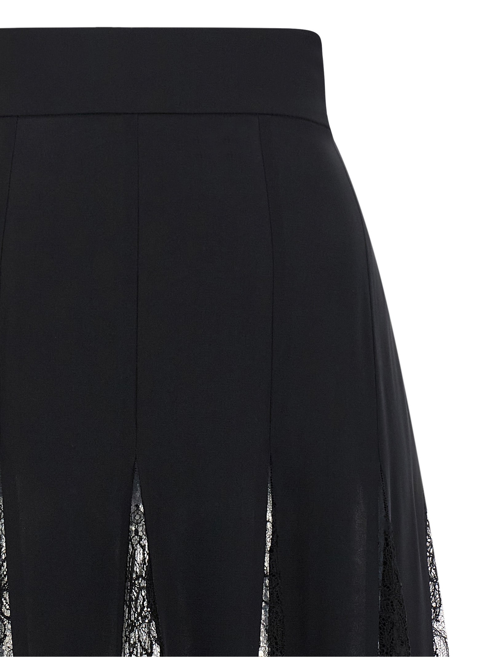 Dolce & Gabbana Black Silk Midi Skirt