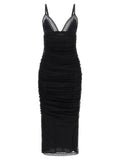 Dolce & Gabbana Black Polyamide Midi Dress