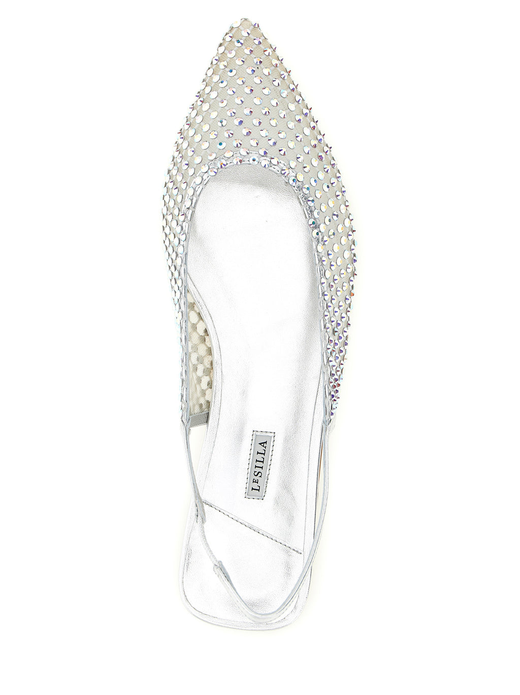 LE SILLA Silver Polyester Ballet Flats