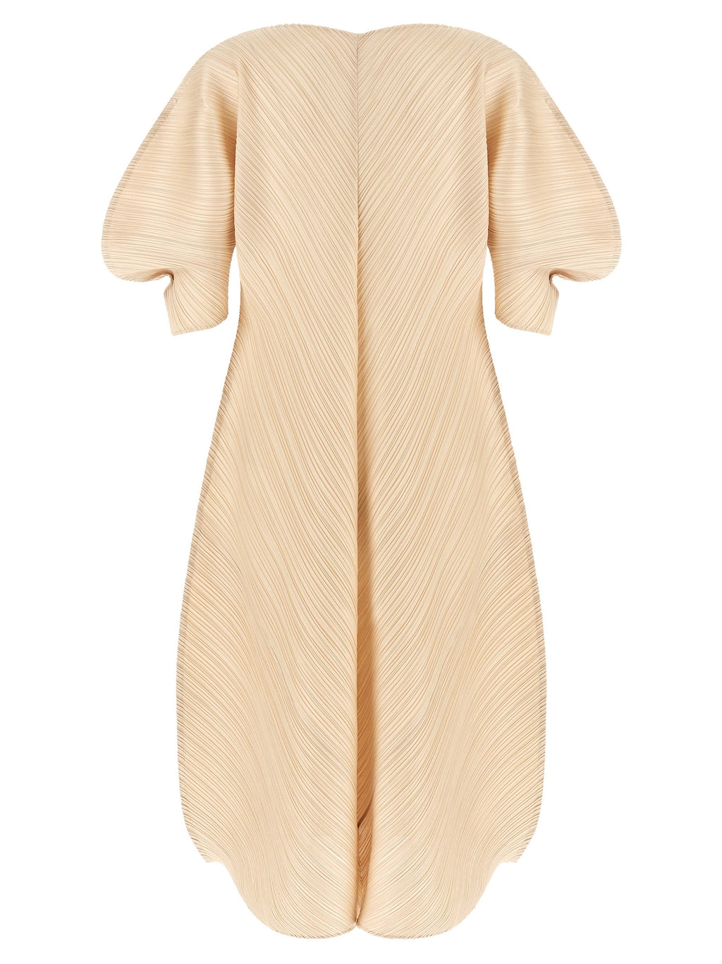 PLEATS PLEASE ISSEY MIYAKE Beige Polyester Midi Dress